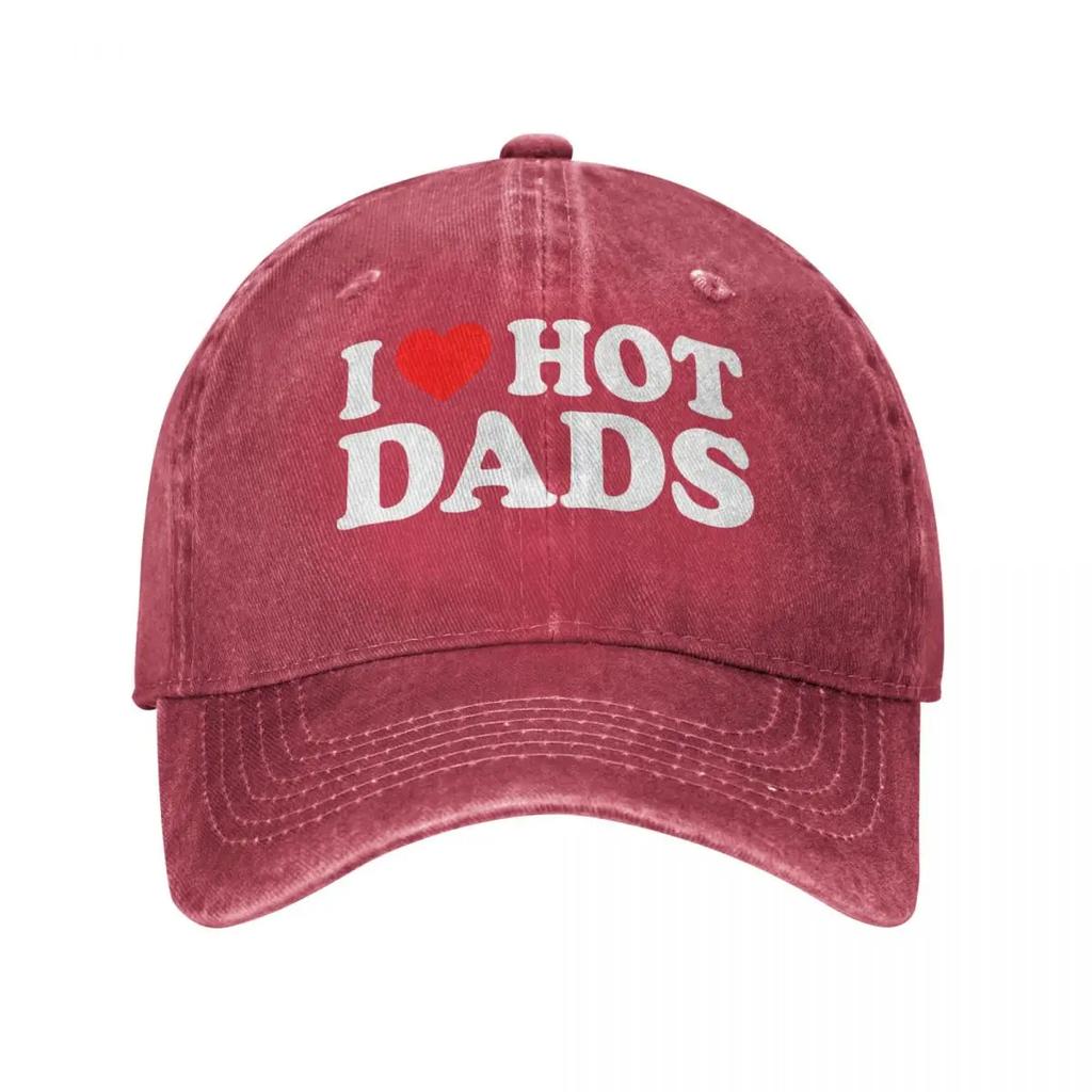 2026 Mi Piacciono i Papà Caldi Cappellino da Baseball per Uomini Donne Denim Usurato Cappellino da Sole per Esterno Tutte le Stagioni Cappelli da Viaggio Cappellino