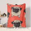 1pc Pug Blanket Warm, Cozy, And Soft, Suitable for Sofas, Beds, Cars, And Office Use.Perfect for Camping And Travel, Making It a Great Gift for Any Se