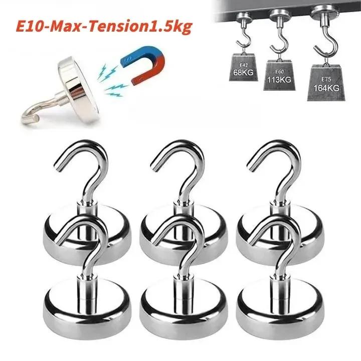 10PCS Strong Magnet Hooks Multi-Purpose Storage Hooks Home Kitchen Bar Storage 10PCs