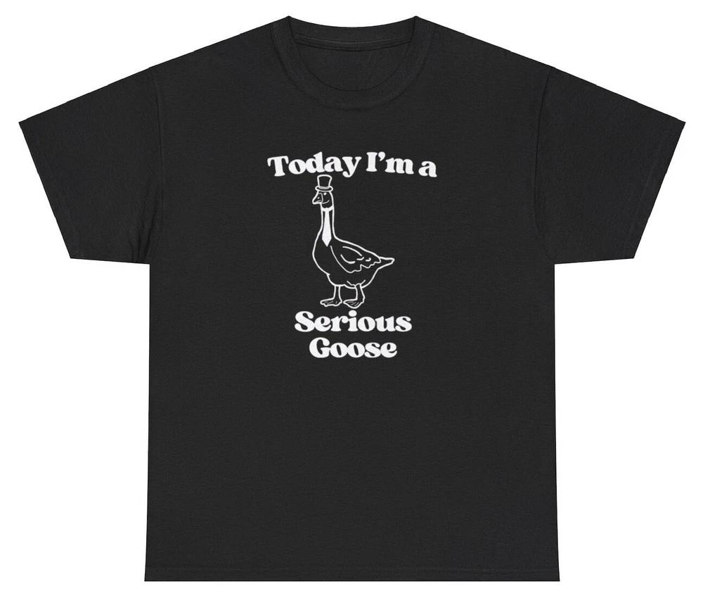 Today Im A Serious Goose T Shirt Funny Ironic Silly Geese Lover Meme Gift Tee S