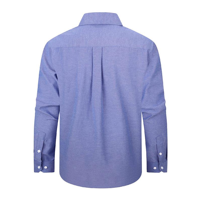 Men Long Sleeve Solid Color Casual Oxford Shirt Plus Size