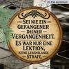 2D Flat, 1pc 7.87*7.87 Inch Round French Aluminum Sign, Vintage Decorative Plaque About "Lessons of the Past", "Life Philosophy" Decorative Plaque