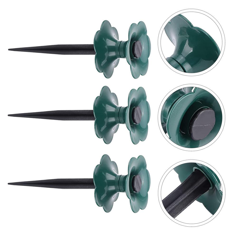 

3 шт. Защита шланга для садовой катушки для шланга, направляющее колесо, газон, вода, спиральный колышек, пластиковая катушка для намотки шланга зелёный