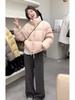 European Station autumn and winter new stand-up collar puff down jacket women's short thickened small bread jacket loose
