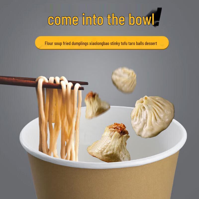 Facao Disposable Kraft Paper Bowls with Lids