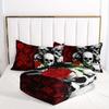 3Pcs Skull Bedding Set Goth Bedding Sets Comforter Skull Comforter Set Rose Comforter Halloween Skull Bed Comforter Cover