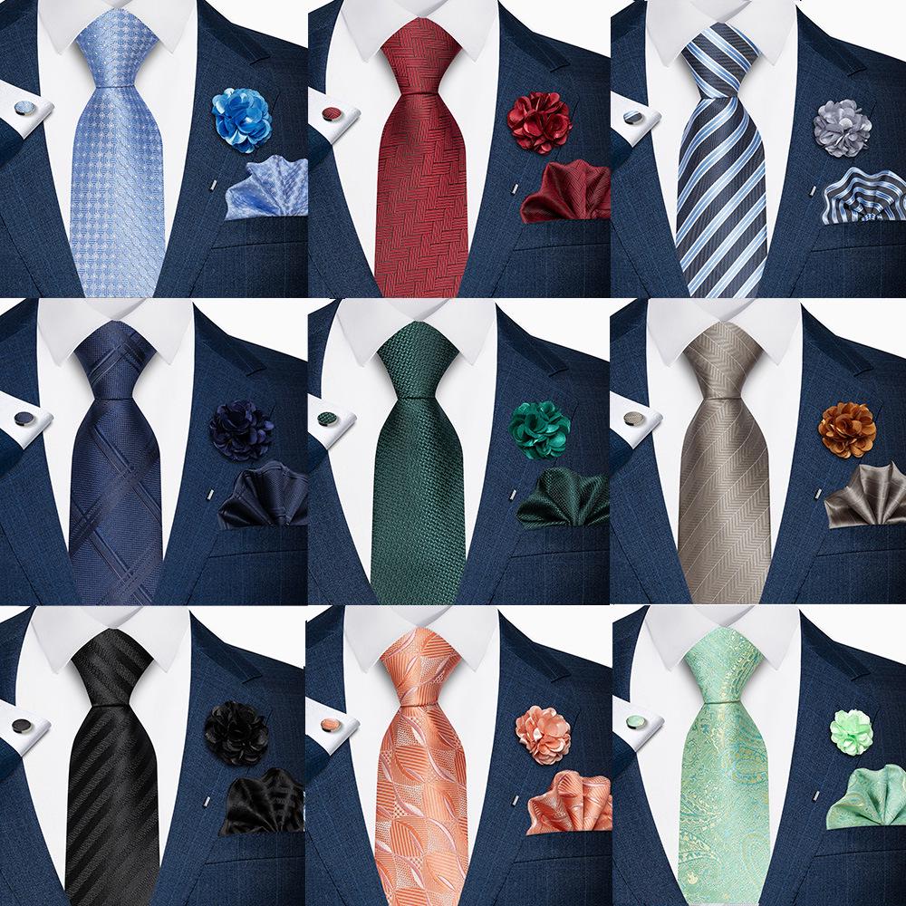 

Men s Formal Tie, Pocket Square, Cufflinks & Brooch Set. SF363