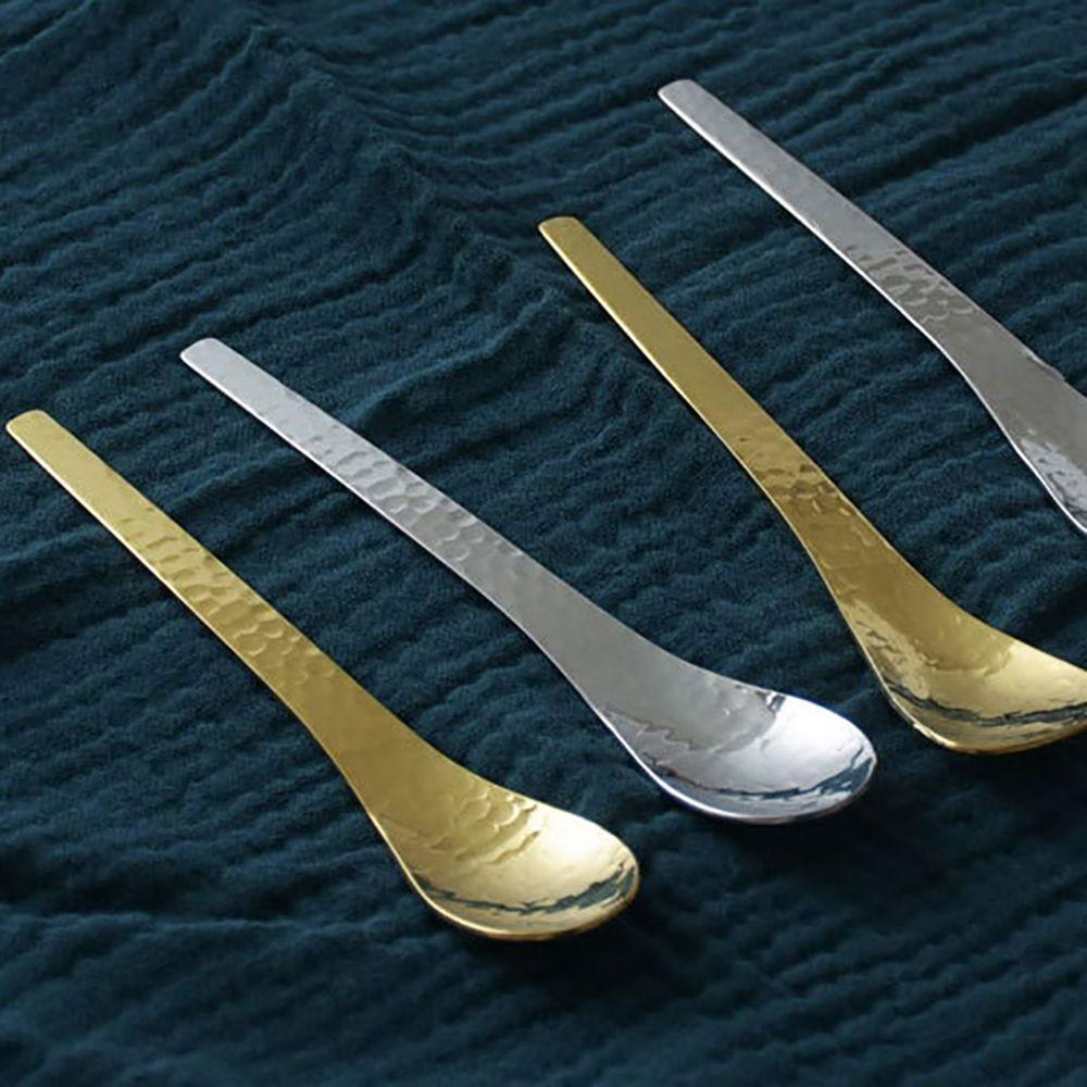Handmade Metal Coffee Dessert 304 Stainless Steel Cake Teaspoon Stirring Spoon Fruit Fork Tableware