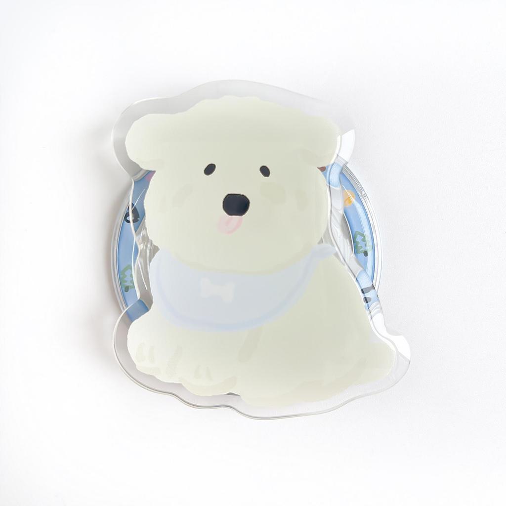 Cartoon Puppy Magnetic Phone Holder – Retractable Desktop Acrylic Stand