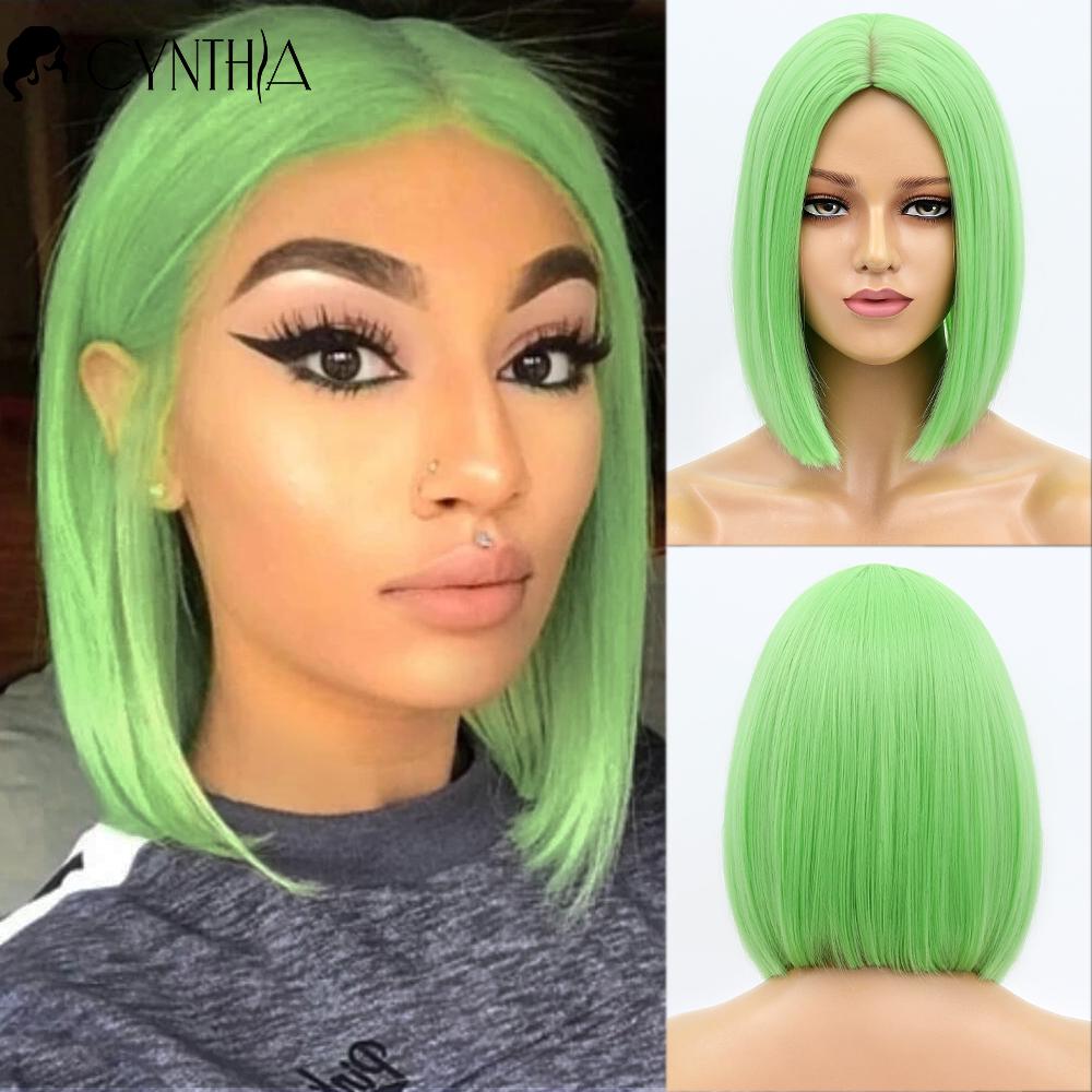 Short Bob Wig Synthetic Wigs For Women Black Ombre Red Blonde Pink Lolita Cosplay Party Natural Hair Heat Resistant Perruque Bob