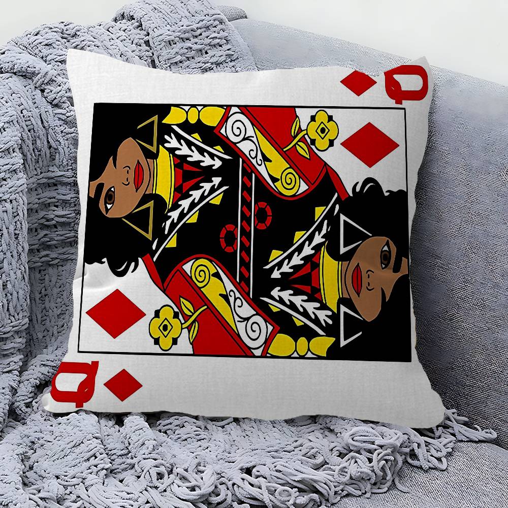 Poker Pattern Game Maple Design Cushion Cover Happy Autumn Harvest decor Holiday Decorati Pillow Cover