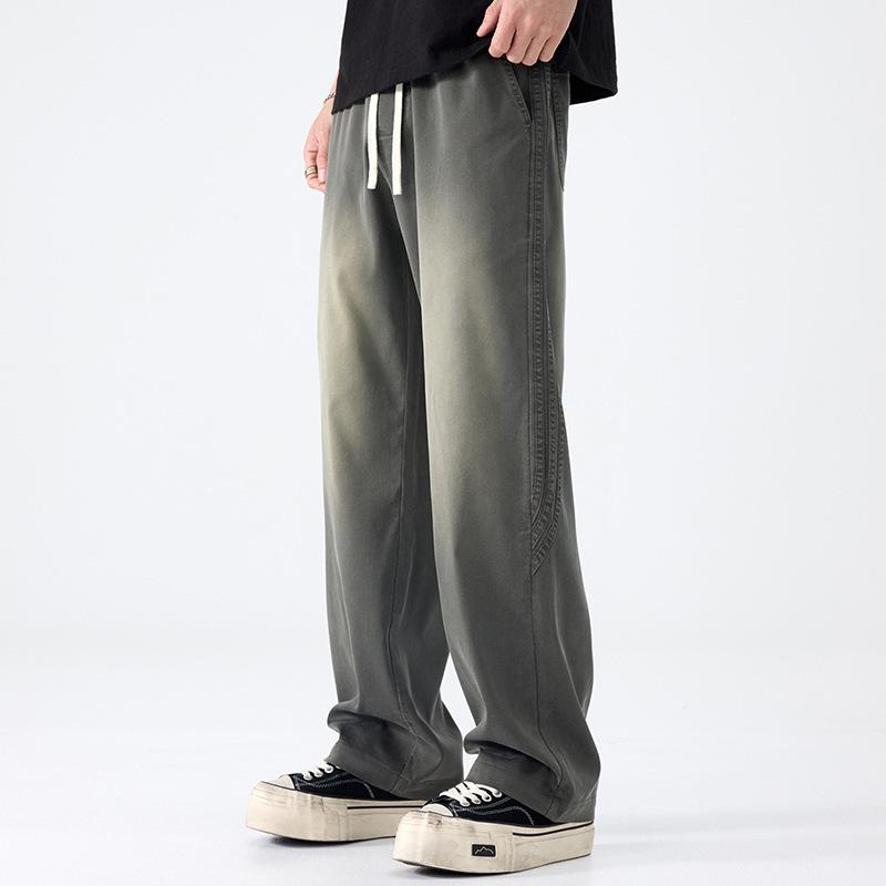 Jeans Men's Spring Lyocell American Men's Pants Regular Men's Pants Boys Loose Casual Straight Pants Long