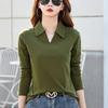Lapel Long-sleeved Bottoming Shirt Women's Spring and Autumn New Fashion Casual Loose Outer Wear Olo Shirt Top Tide