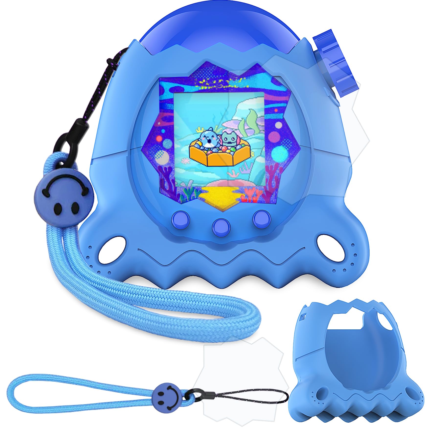 

BCWXION Силіконовий чохол для Tamagotchi Включає екран Палець Відбиток пальця Падіння Повний захист Чохол Рай, Захисник, Ремінець, Стійкий, синій