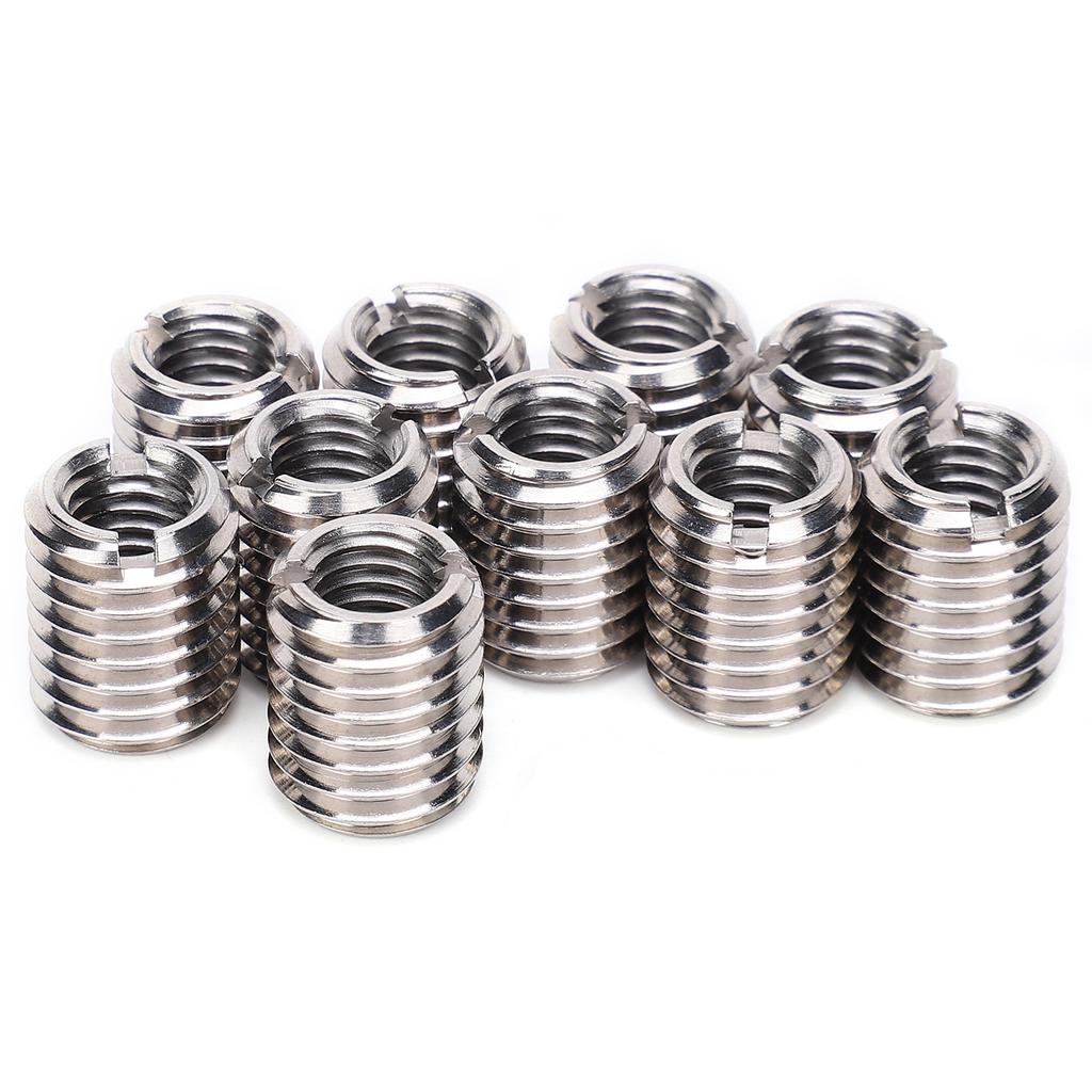 thumbnail image 2 of Pilipane Stainless Steel Repair Sleeve M8 Female Thread M 12 Male Thread Conversion Kit, 10Pcs M 12 To M8 Thread Reducer Nuts, Stainless Steel Repair Sleeve 2 of 12