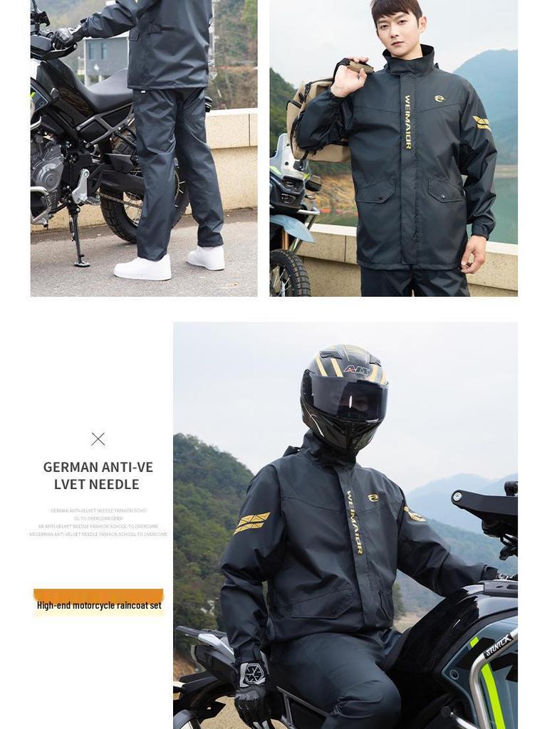 Fato de Chuva Masculino para Motocicleta: Conjunto de Jaqueta e Calça Divididos para Entregadores de Comida, Proteção Contra Tempestades