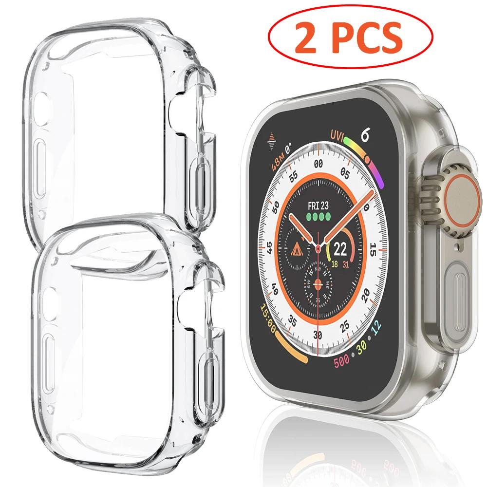 Watch Case for Apple Watch Ultra 2 49MM Series 8 7 SE 6 5 4 3 45MM 41MM 44MM 40MM Transparent Cover Apple Watch Screen Protector
