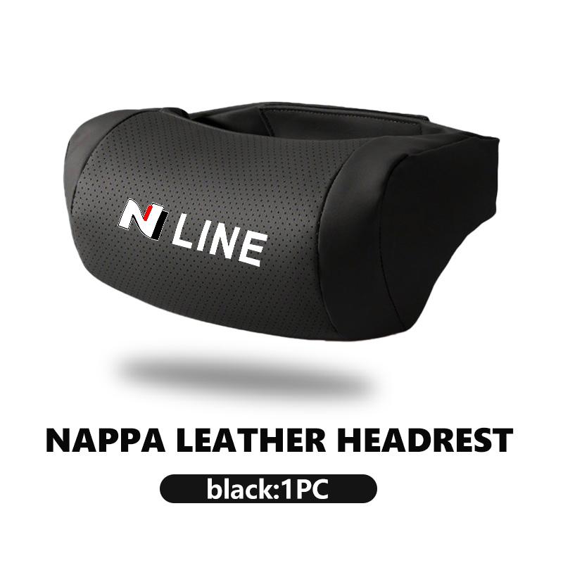For Hyundai Car Leather Headrest Neck Head Support Pillow Cushion Rest Tool Accessories N Line i20 i30 Sonata Tucson Azera HH52