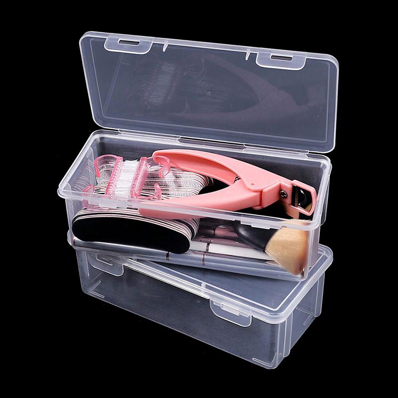 Dustproof Nail Art Tool Storage Display Box Makeup Brush Storage Box Transparent Plastic Makeup Jewelry Organizer Display Case
