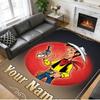 Crystal Velvet Rug Custom Name Text, Soft Non Slip Floor Mat Home DecorLucky Luke