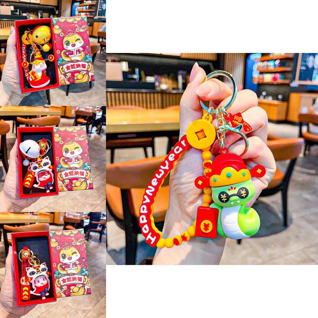 Adorable Cartoon Snake Year Keychain With Vibrant Colors Ideal For Gift Giving And Collecting