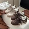 Simple Color Matching Splicing German Training Shoes Women's 2025 Autumn Fashion Korean Version Retro Style Inner Height-increasing Sports Shoes For