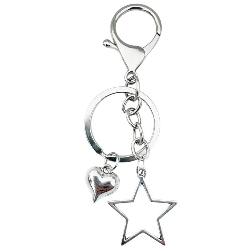 Bowknot/Heart/Star Pendant Pendant Keychain Stylish Keyring for Women Girls Bag Charm Elegant Purse Backpack Accessory
