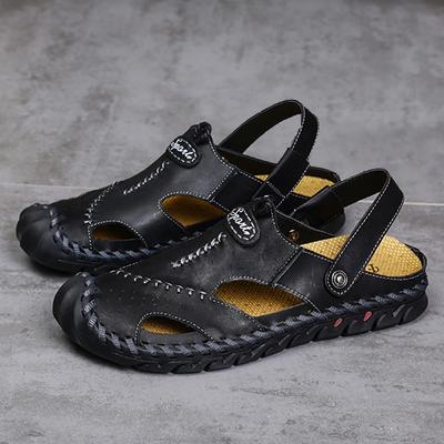 Summer Outdoor Sandals For Men Fully Wrapped Sandals Handmade Summer Shoes For Men Beach Sandale Dual Purpose Men Slippers