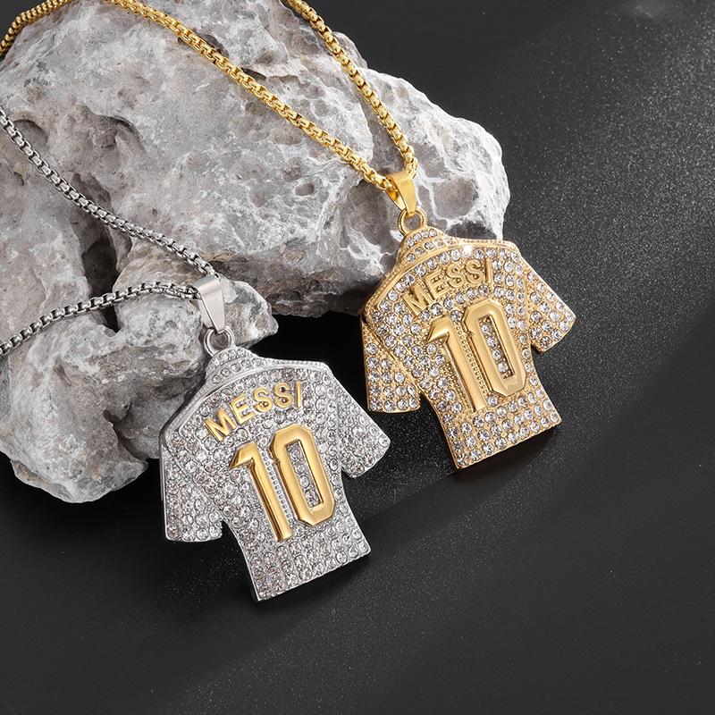 Jewelry Plated Football Number 10 Jersey Fashion Home Pendant Necklace