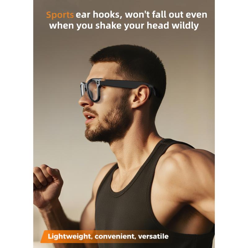 Occhiali Smart M02 Ultra: Fotocamera da 8 MP, Custodia con Ricarica Inversa, Riconoscimento Oggetti WiFi, Traduzione in Tempo Reale ChatGPT, Assistente Vocale AI