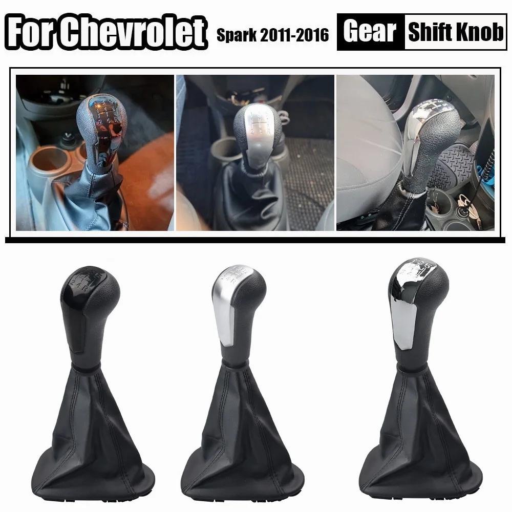 Car 5 Speed Manual Gear Shift Knob For Chevrolet Matiz Spark M300 2011 2012 2013 2014 2015 2016 PU Leather Gaiter Boot Cover