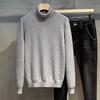 Trendy Herentrui met Hoge Hals, Dik Gebreid, Dubbele revers, Koreaanse Stijl