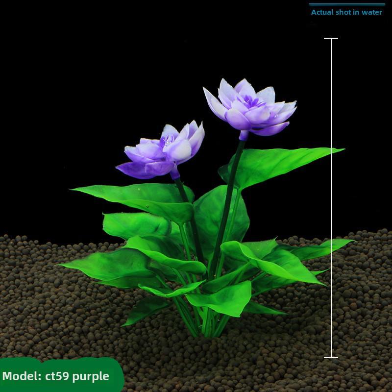Aquarium Decor: Simulated Plastic Water Grass & Lotus Craft Gift (CT58CT59)