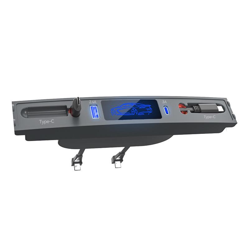 Tesla Model 3/Y Center Console Expansion Dock with Retractable Cable and Fast Charging