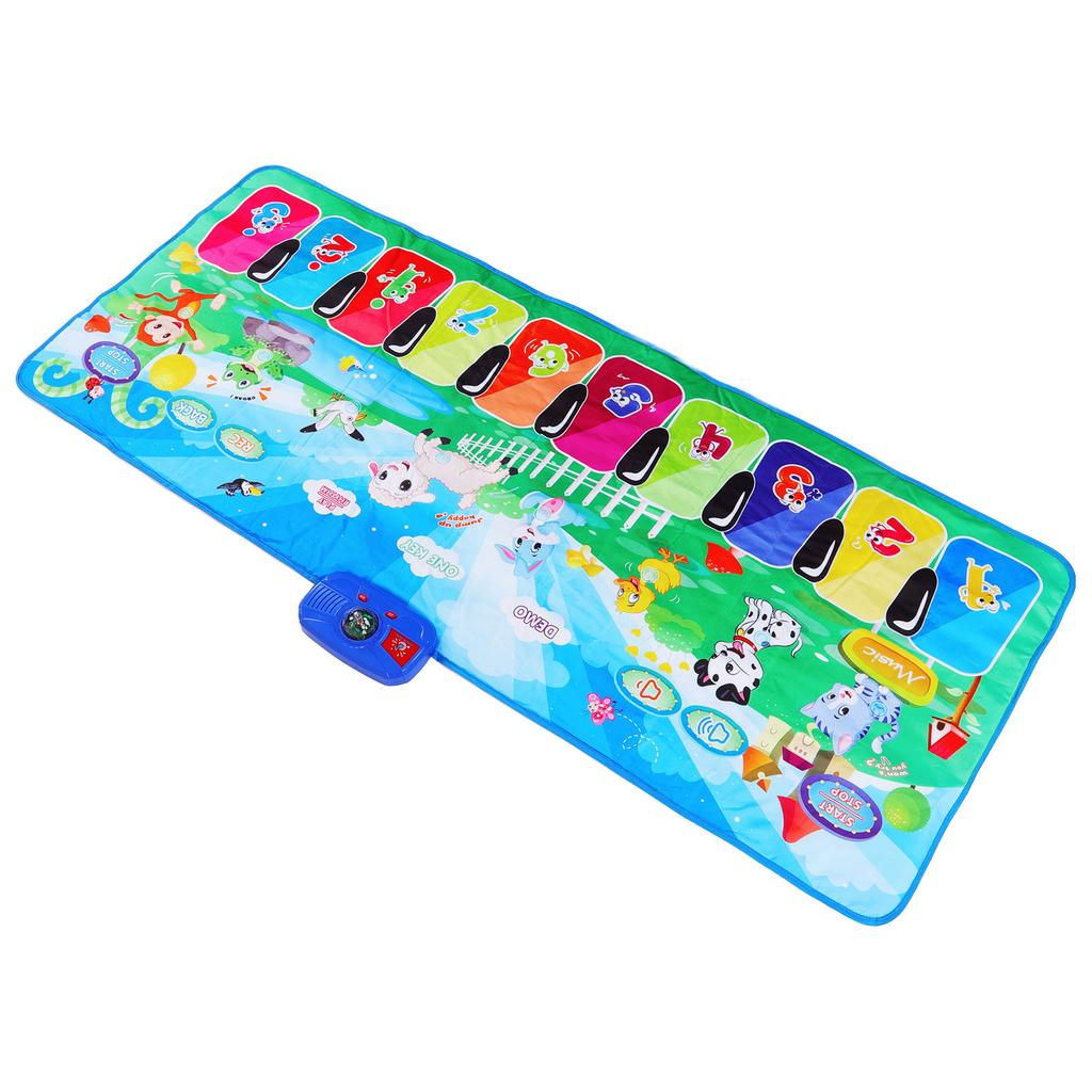 10 Tasten Musikmatte Tragbare Baby Tier Muster Fuß Musik Klavier Matte Spiel Tanzmatte Musik