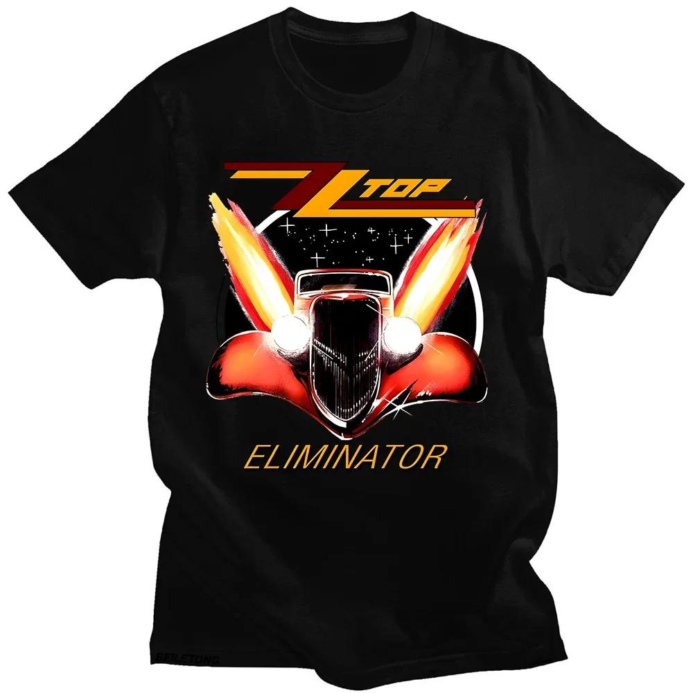 Zz Top Eliminator 1983 Tour T-Shirt Zz Top Rock Unisex Vintage Klassische T-Shirts Sommer Wounisexunisex Atmungsaktives T-Shirt Streetwear Schwarz