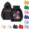 Children's Casual Round Neck Printed Pullover Long-sleeved Hooded Sweatshirt Top