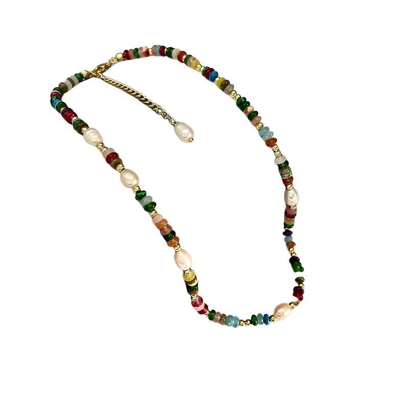 Exclusive, Low-key, Luxurious, Retro Beaded Necklace for Women, Collar Chain, Neck Chain, Gift