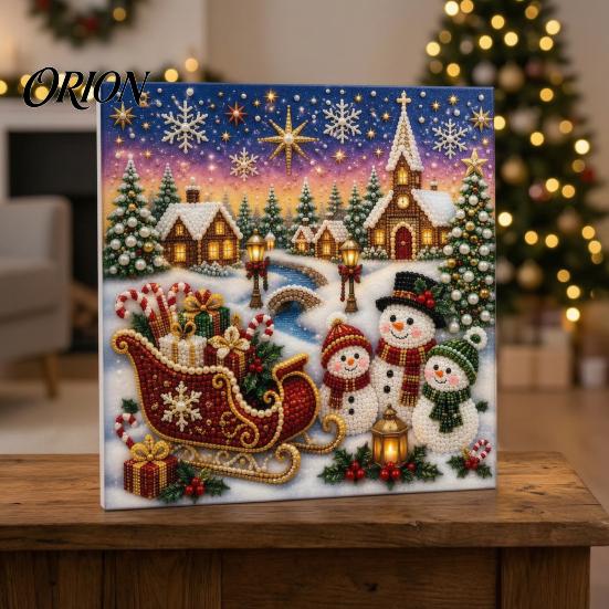 Seasonal Handmade Ornaments Christmas Faux Pearl Art Kit, DIY Church Painting Jesus Decorations for Home Holy Family Wall Decor Craft Kit Adults,