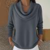 Women's Casual Long Sleeve Pullover Sweater Soft Knitwear with Cowl Neck for Everyday Wear Lightweight Comfortable Fit