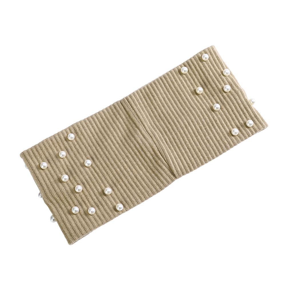 6Pcs/Set Solid Color Turban Cotton Hairband Pearl Headband for Women Girls Elastic Hair Bands Accessories