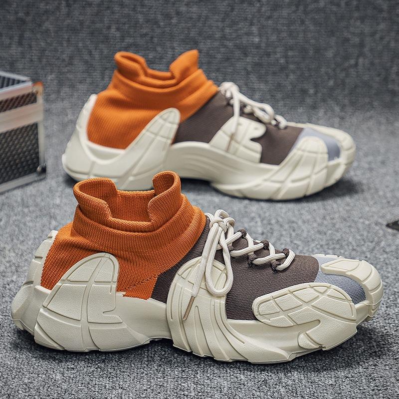 Men Fashion Colorblock Thick Sole Chunky Dad Sneakers Casual Sport Shoes