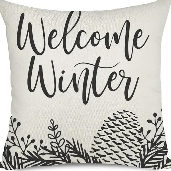 Merry Christmas Decor Cushion Cover 45x45 cm Pillow CaseCartoon Reindeer Santa Claus Printed Throw Pillowcase Linen Pillow Cover