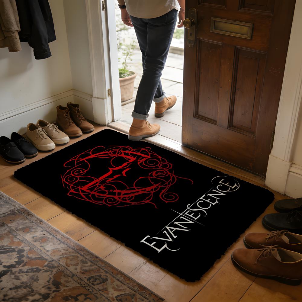 Evanescence Band Floor Mat Soft Flannel Absorbent Mat Non-Slip Rug Home Bedroom Bathroom