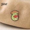 Bright Color Brooch Pin Frog Mushroom Design Lapel Enamel Glaze