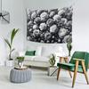 Florale Blume Wandteppich Aschgrauer Hintergrund Wandkunst Rosen Wandteppiche Pflanze Botanisch Natur Wandbehang Schwarz-Weiß Stil