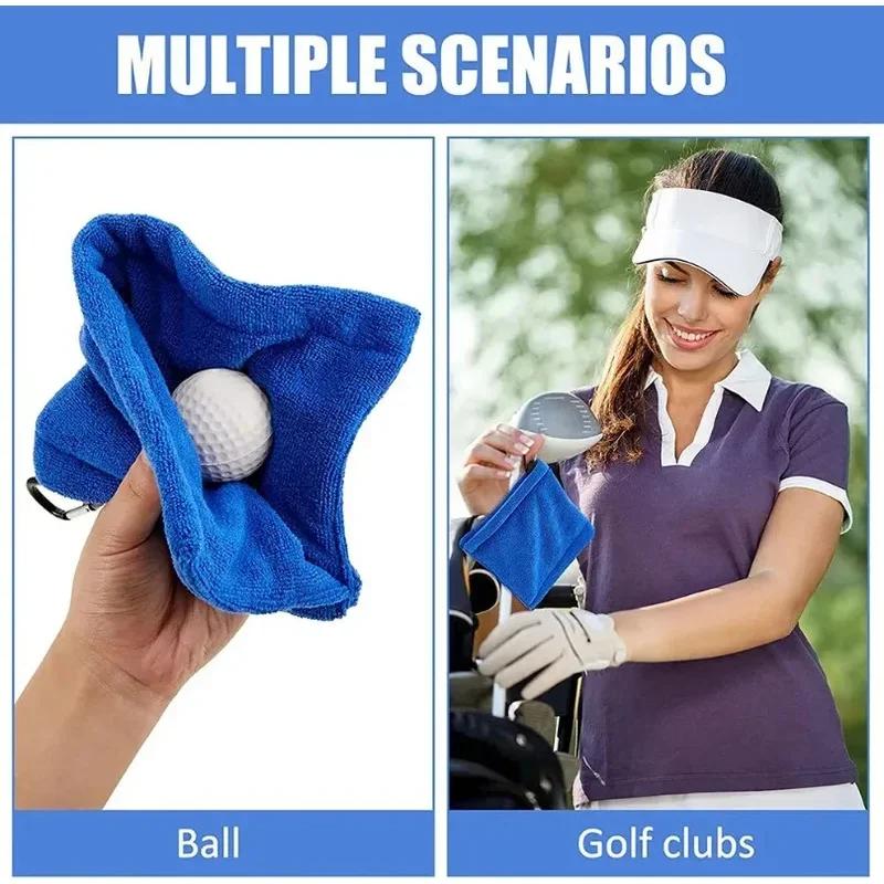 PGM Square Microfiber Golf Ball Cleaning Towel with Carabiner Hook Water Absorption Cleaner Club for Head Wipe Cloth Clean MJ002