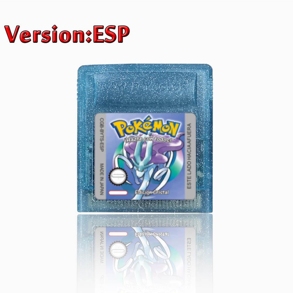 Languages 5 Version Gbc 16-Bit Game Video Game Cartridge Console Card Red Blue Crystal Golden Green Silver Yellow