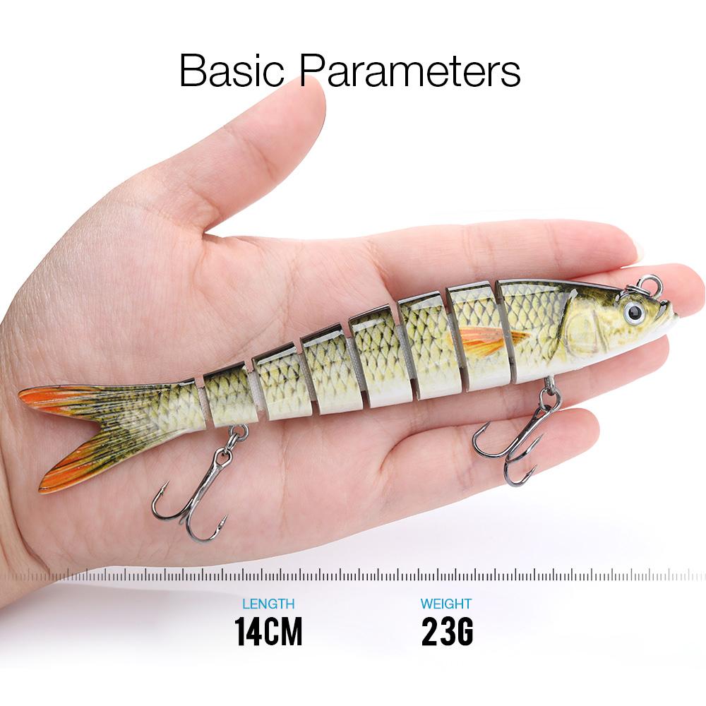10cm 10g Sinking Crankbaits Fishing Lure 10-segments Wobbler Hard Artificial Bait For Pike Fishing Accessories Swimbait