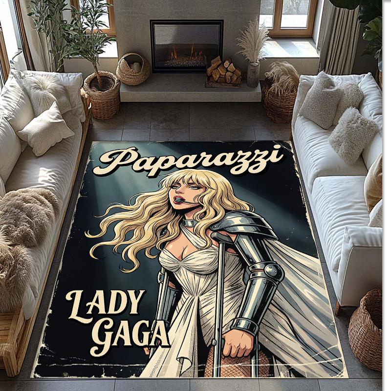 Soft Crystal Velvet Floor Rug,Lady Gaga Anti Slip Decorative Carpet, Plush Area Mat For Indoor Home Decoration